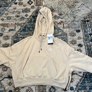 brand new tan Nike cropped hoodie.